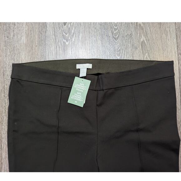 H&M Women's Dark Olive Green Front Crease Elastic Waist Pull On Pants Size XXL - Picture 2 of 4